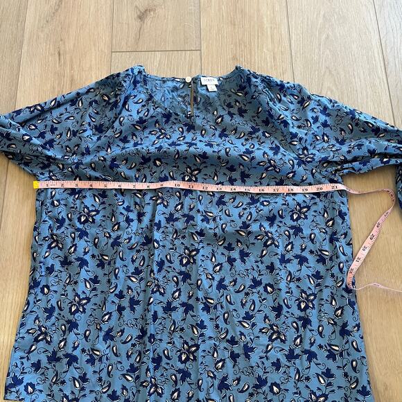 J.Crew Women’s Blue Floral Poplin Blouse Sz Large - Picture 8 of 9